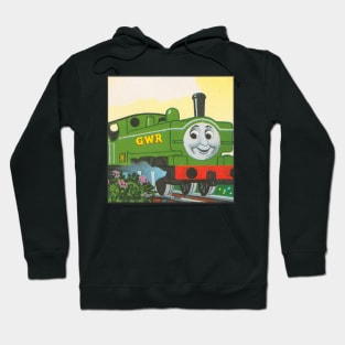 Duck the Great Western Engine Vintage Square Card Hoodie